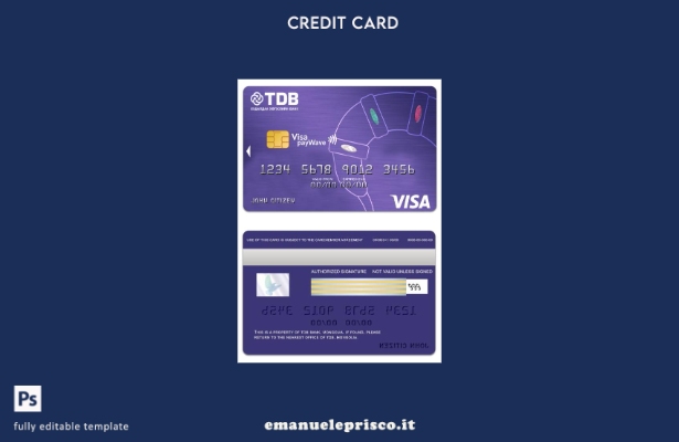modello di carta payWave visto Mongolia TDB Bank stile verificato